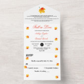 水エレガント色紅葉ボホフローラ結婚ズ オールインワン招待状 (内側)