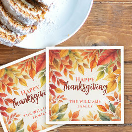 水エレガント色紅葉感謝祭縁ど スタンダードカクテルナプキン