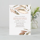 水エレガント色紅葉結婚のバラ金ゴールド 箔招待状 (立ち正面)