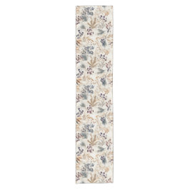 水エレガント色紅葉花柄 ショートテーブルランナー