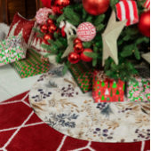 水エレガント色紅葉花柄 ブラッシュドポリエステルツリースカート