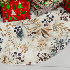 水エレガント色紅葉花柄 ブラッシュドポリエステルツリースカート