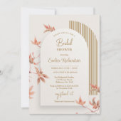 水エレガント色紅葉bohoアーチ金ゴールド 招待状 (正面)
