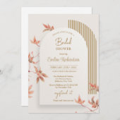 水エレガント色紅葉bohoアーチ金ゴールド 招待状 (正面/裏面)