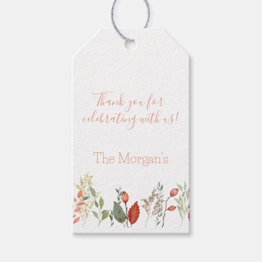 水エレガント色素朴フローラ ギフトタグ (正面)