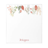 水エレガント色素朴フローラ ノートパッド (正面)