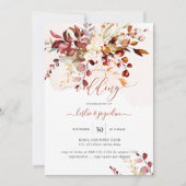 水エレガント色素朴秋ユーカリ 招待状 (正面)