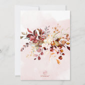 水エレガント色素朴秋ユーカリ 招待状 (裏面)