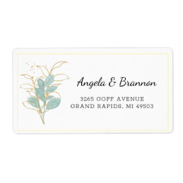 水エレガント色結婚差出人住所 ラベル