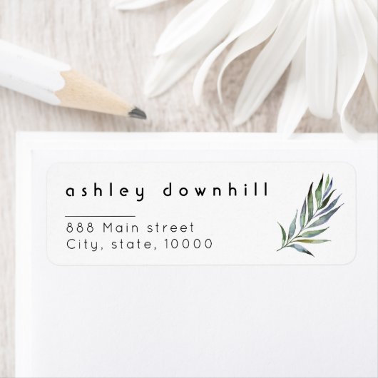 水エレガント色結婚差出人住所 ラベル (インサイチュ)