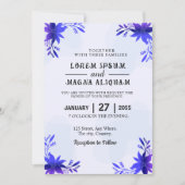 水エレガント色結婚式招待状カード 招待状 (正面)