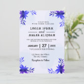 水エレガント色結婚式招待状カード 招待状 (スタンド正面)