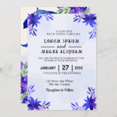 水エレガント色結婚式招待状カード 招待状 (正面/裏面)