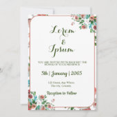 水エレガント色結婚式招待状カード 招待状 (正面)