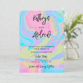 水エレガント色結婚式招待状 招待状 (スタンド正面)