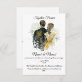 「水エレガント色結婚式招待状 | 編集可能 招待状 (正面/裏面)