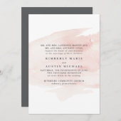 水エレガント色結婚式招待状 |赤面 招待状 (正面/裏面)