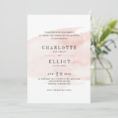 水エレガント色結婚式招待状 |赤面 招待状 (スタンド正面)