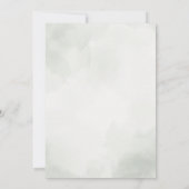 水エレガント色結婚：緑、金ゴールド、ピンク 招待状 (裏面)