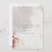 水エレガント色絵を描フローラありがとう 招待状 (裏面)