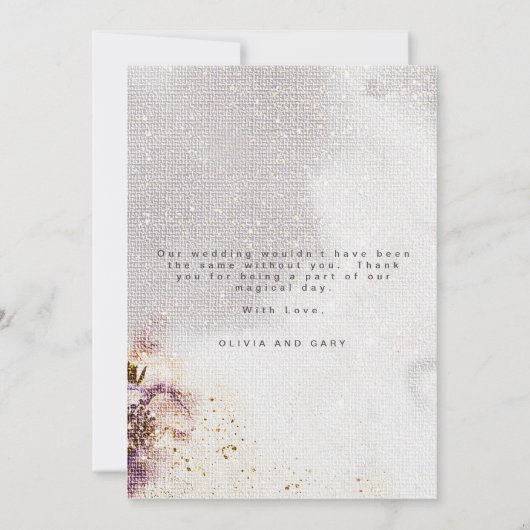 水エレガント色絵を描フローラありがとう 招待状 (裏面)