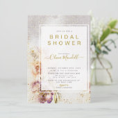 水エレガント色絵を描フローラブライダルシャワー 招待状 (スタンド正面)