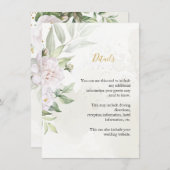 水エレガント色緑の白い花結婚の エンクロージャーカード (正面/裏面)