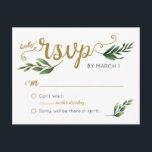水エレガント色緑はがきRSVP ポストカード<br><div class="desc">対応するRSVPはがき。郵便救はがきRSVPカードで郵送料。自分の切手を追加する離れか、ゲストが自分を追加するためにオフにする。</div>