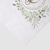 水エレガント色緑モノグラム名 薄葉紙 (詳細)