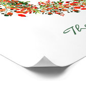 水エレガント色緑リースモノグラムカスタム ポスター (角)