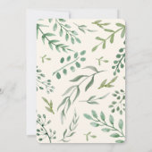 水エレガント色緑リース結婚ズ 招待状 (裏面)