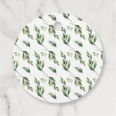 水エレガント色緑結婚式の引き出物ラベル フェイバータグ (裏面)