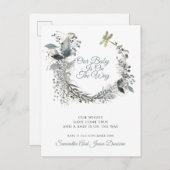 水エレガント色緑色妊娠 案内ポストカード (正面/裏面)