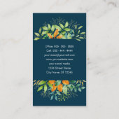 水エレガント色緑色植物垂直 名刺 (裏面)