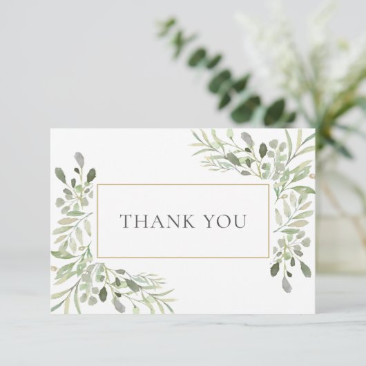 水エレガント色緑色葬儀詩 サンキューカード (スタンド正面)