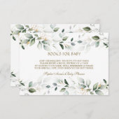 水エレガント色緑金ゴールドベビー エンクロージャーカード (正面/裏面)