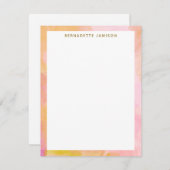 水エレガント色縁どパーソナライズされた文具 ノートカード (正面/裏面)