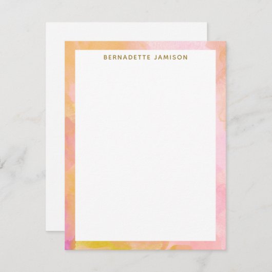 水エレガント色縁どパーソナライズされた文具 ノートカード (正面/裏面)