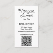 水エレガント色美容師QRコード垂直 名刺 (裏面)