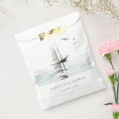 水エレガント色航海の帆船ベビシャワー フェイバーバッグ (封をした状態)