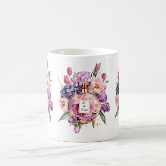 水エレガント色花マグカップ付き香水ボトル コーヒーマグカップ (中央)