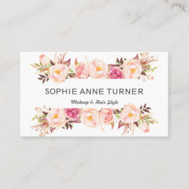 水エレガント色花枠化粧ヘアスタイル 名刺