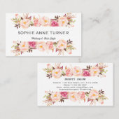 水エレガント色花枠化粧ヘアスタイル 名刺 (正面/裏面)