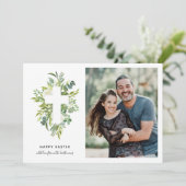 水エレガント色花模様とクロスフォトイースター シーズンカード (スタンド正面)