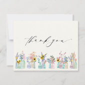 水エレガント色花模様誕生日ありがとう サンキューカード (正面)