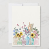 水エレガント色花模様70th誕生日パーティー 招待状 (裏面)