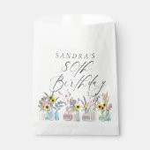 水エレガント色花模様80誕生日 フェイバーバッグ (正面)