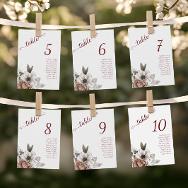 水エレガント色花模様 – ゲストシーティングカード シーズンカード