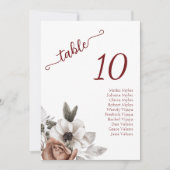 水エレガント色花模様 – ゲストシーティングカード シーズンカード (正面)