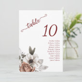 水エレガント色花模様 – ゲストシーティングカード シーズンカード (スタンド正面)